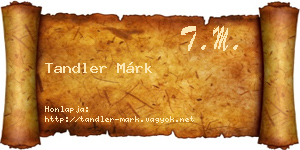Tandler Márk névjegykártya